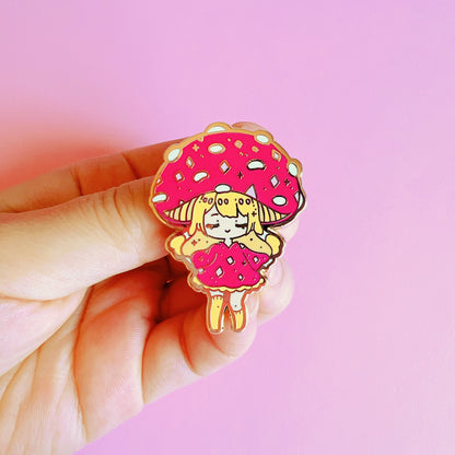 Mushroom Girl Enamel Pin