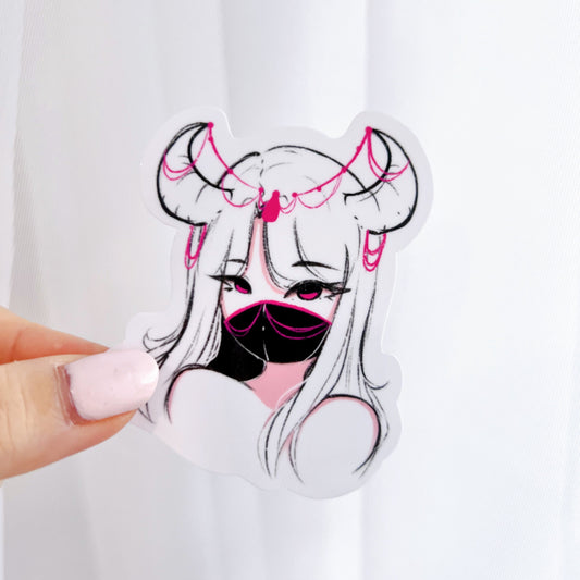 Pink Mask Vinyl Sticker