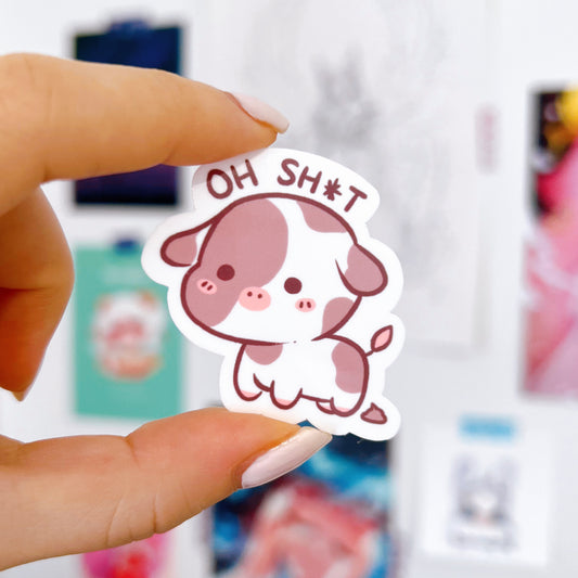 Oh Sh*t Baby Cow Vinyl Sticker