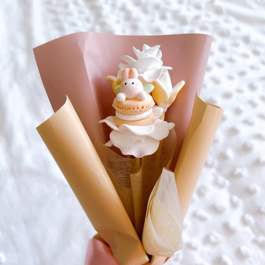 Coffee bunny macaron clay bouquet (Regular)