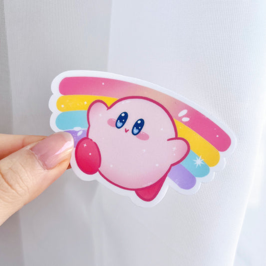 Rainbow Kirby Vinyl Sticker