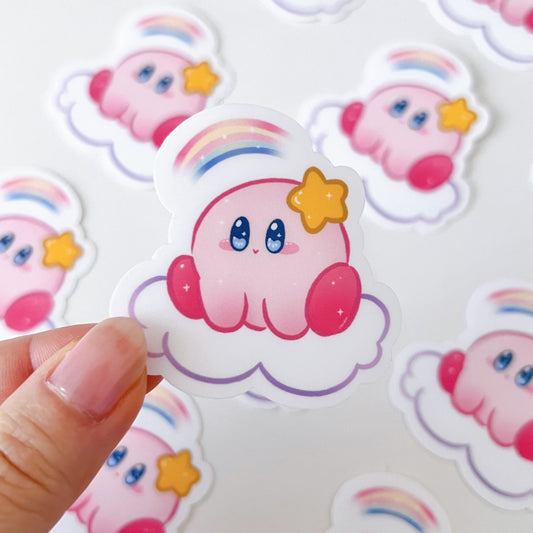 Cloudy Kirby Vinyl Sticker