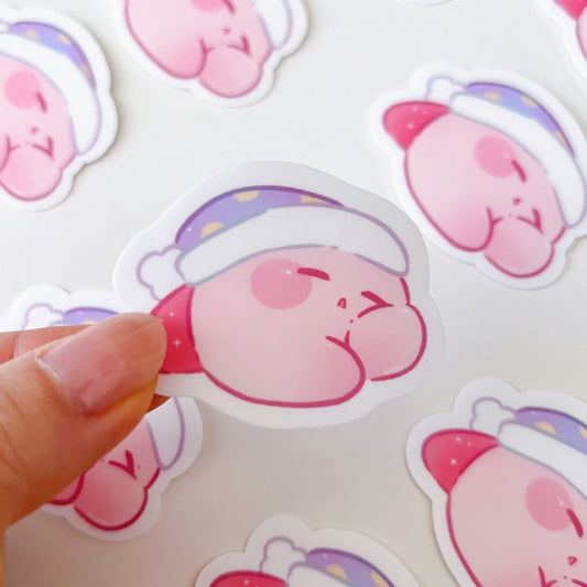 Sleepy Kirby Vinyl Sticker