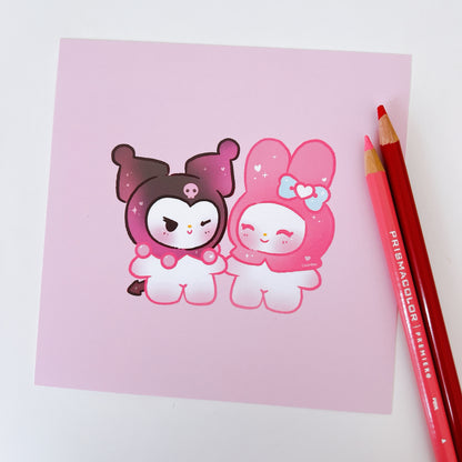 Kuromi x My Melody Art Print