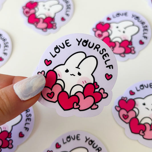 Love Yourself Bunny Vinyl Sticker