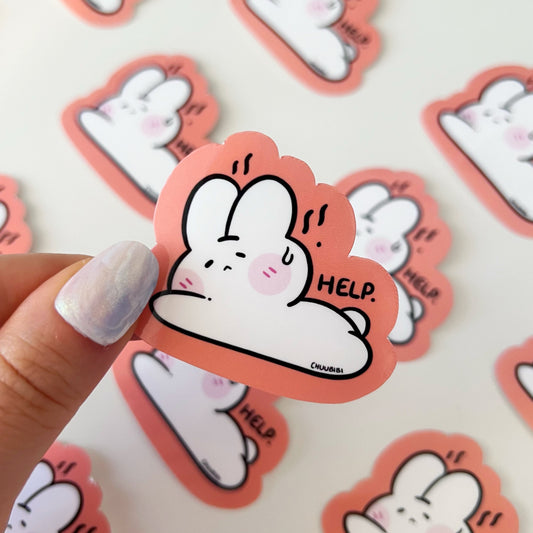 Help Bunny Vinyl Sticker