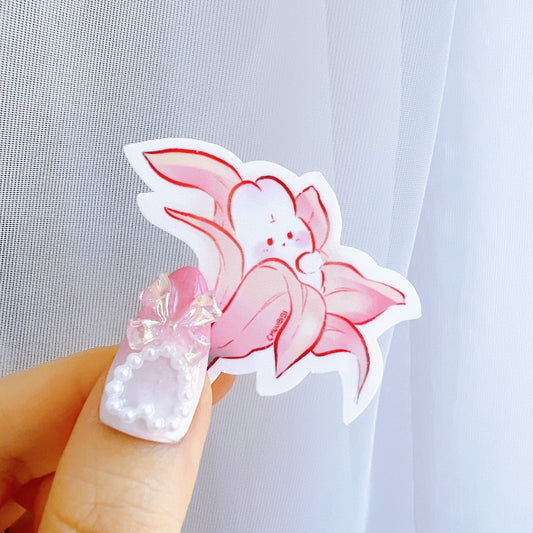 Pink Lily Bunny Vinyl Sticker