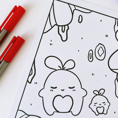 Relaxing Buds Colouring Page